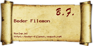Beder Filemon névjegykártya